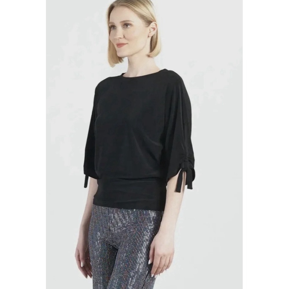 NWT Clara Sun Woo Pull Tie Cuff Black Blouson Org $94! Dark Academia Old $